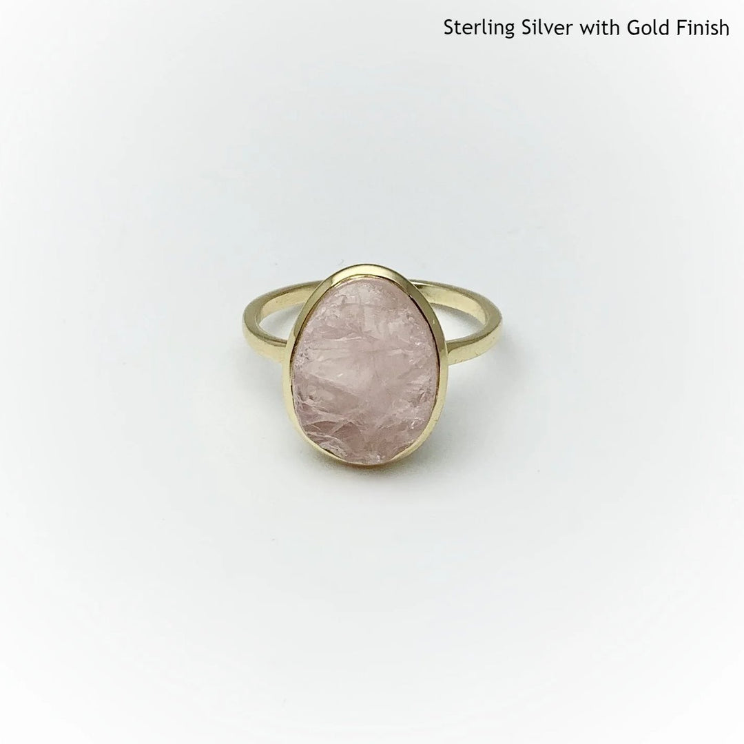 Raw Rose Quartz Ring - Rocks and Gems Canada