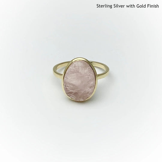 Raw Rose Quartz Ring - Rocks and Gems Canada