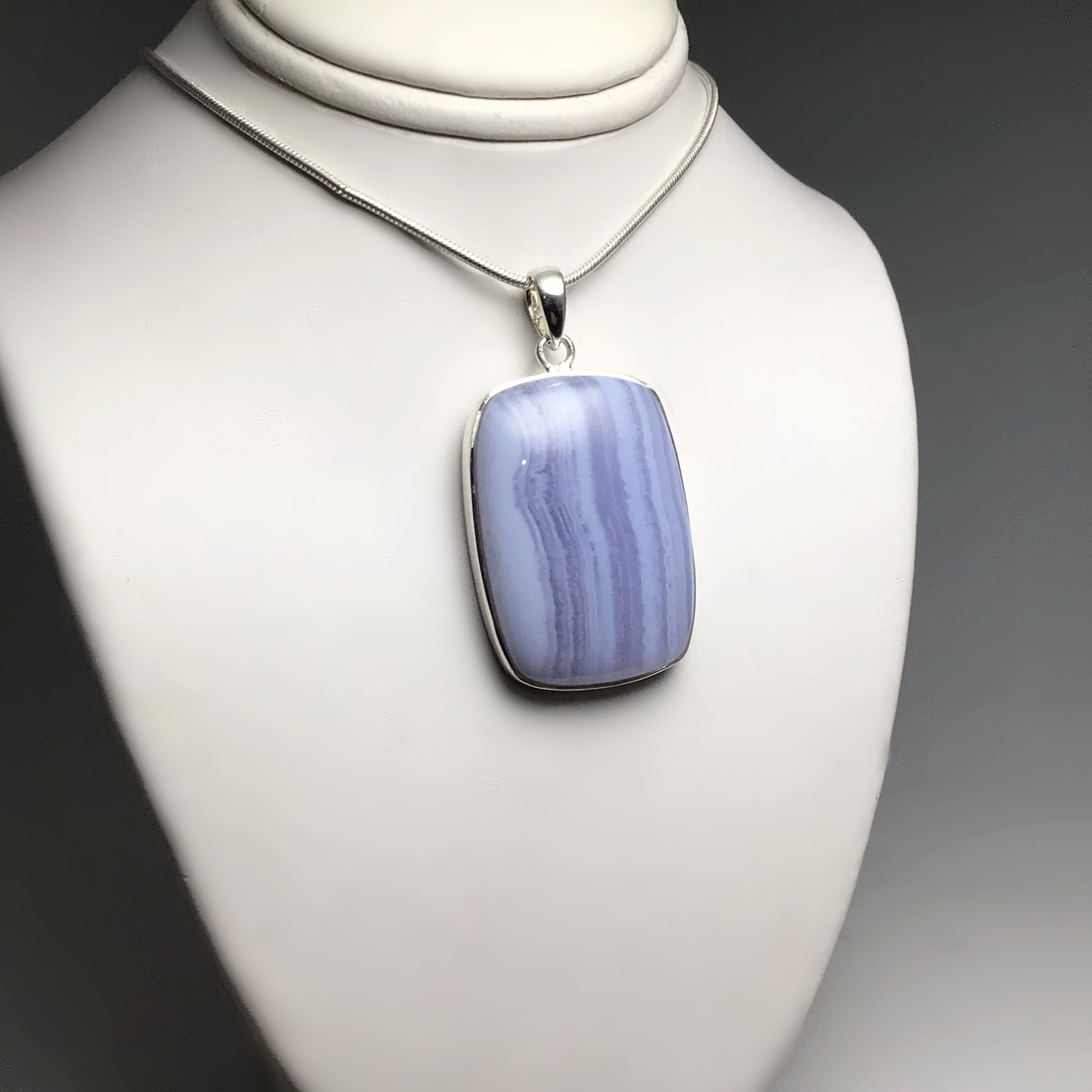 Blue Lace Agate Pendant - Rocks and Gems Canada