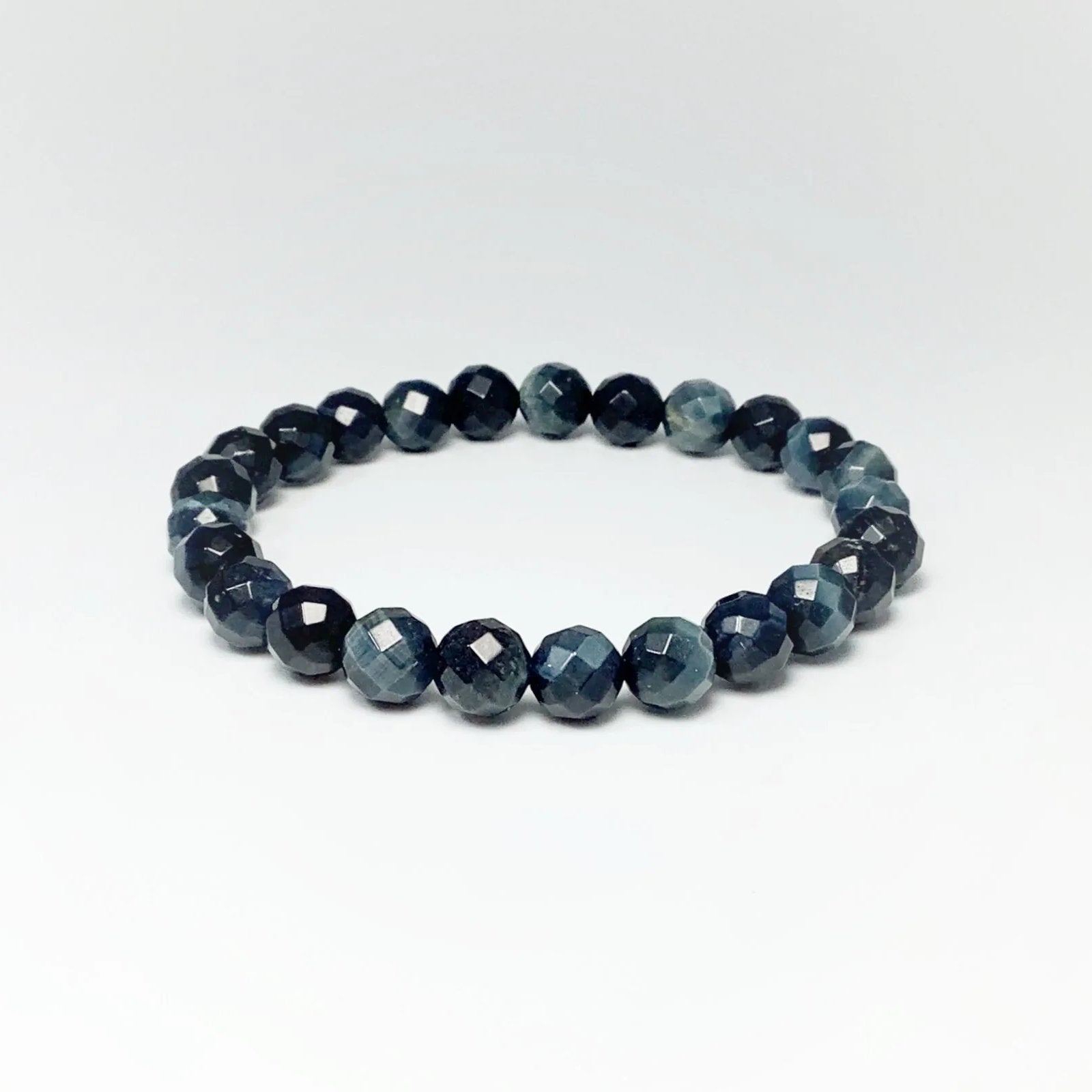 Blue Tiger Eye Faceted Beaded Bracelet - Rocks and Gems Canada