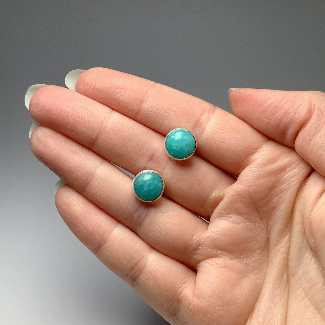 Amazonite Stud Earrings - Rocks and Gems Canada