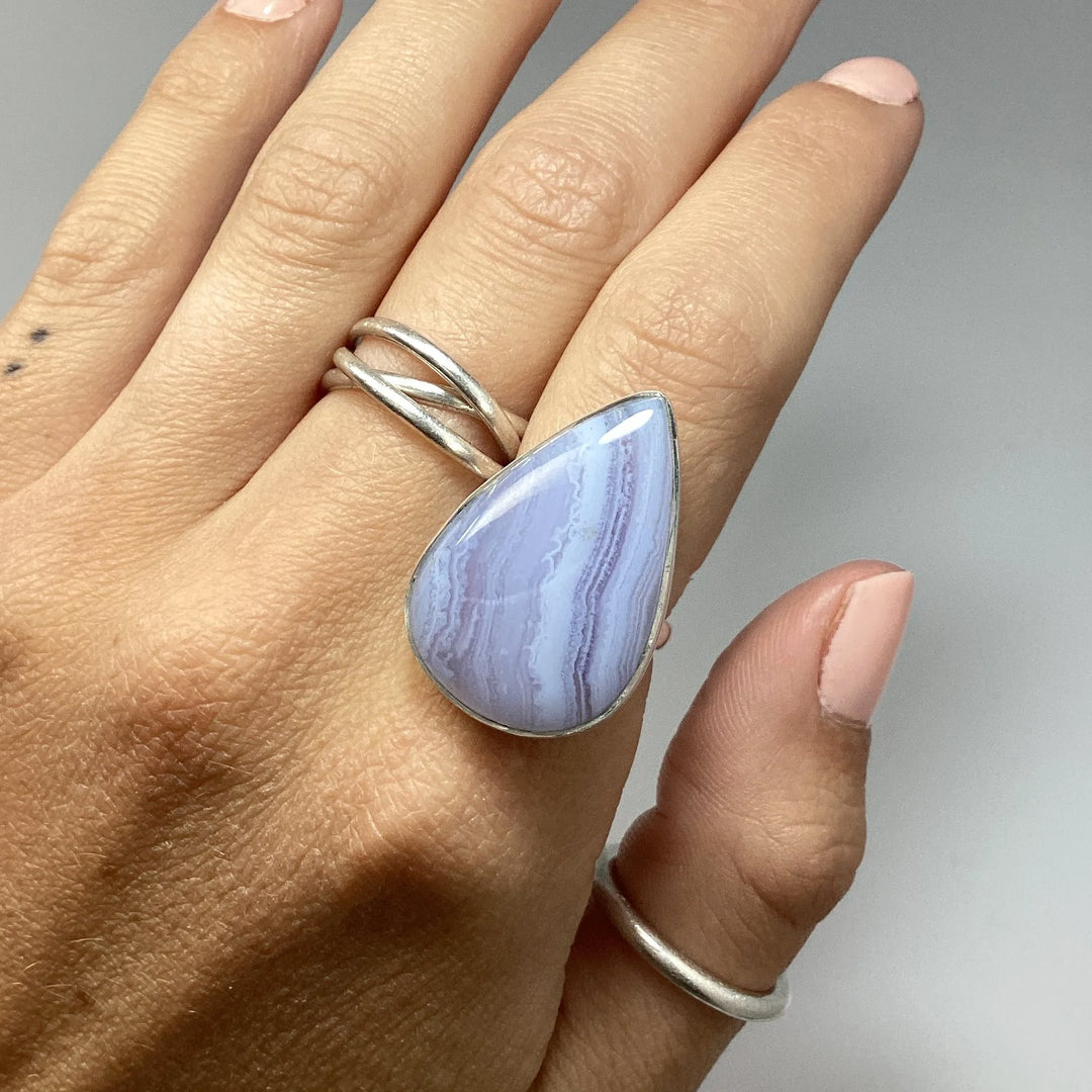 Blue Lace Agate Ring - Rocks and Gems Canada