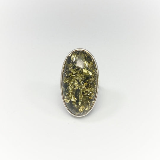 Green Amber Ring - Rocks and Gems Canada
