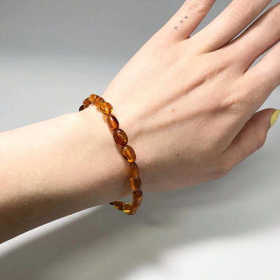 Cognac Amber Beaded Bracelet