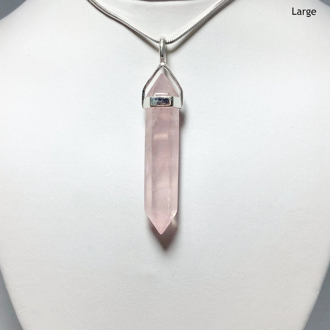 Rose Quartz Double Terminated Point Pendant - Rocks and Gems Canada