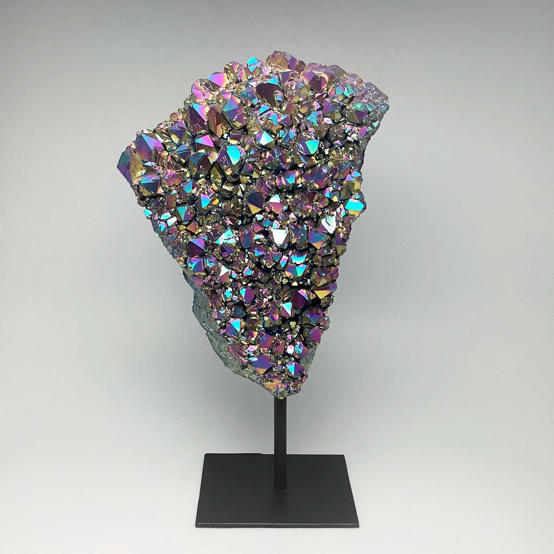 Rainbow Amethyst Druze Cluster On Stand - Rocks and Gems Canada