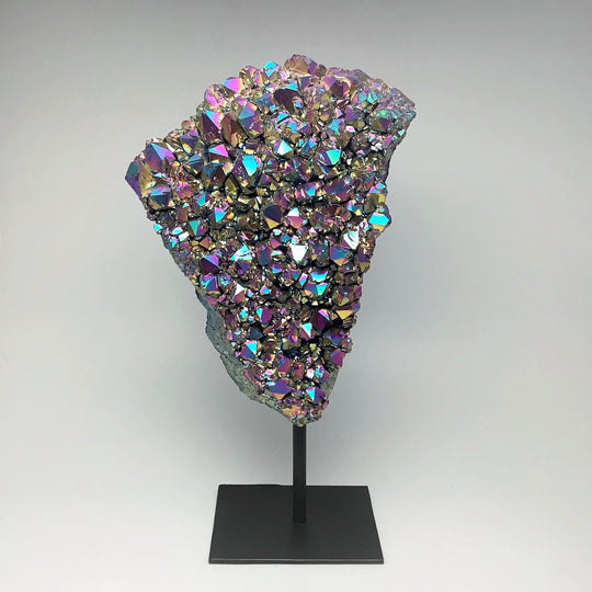 Rainbow Amethyst Druze Cluster On Stand - Rocks and Gems Canada