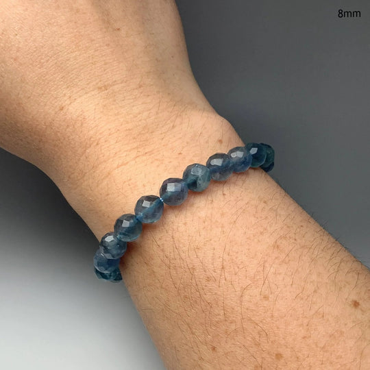 Blue Fluorite Faceted Beaded Bracelet - Rocks and Gems Canada