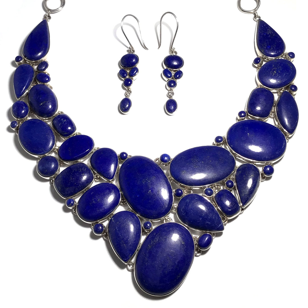 Lapis Lazuli Necklace and Earrings Set - Rocks and Gems Canada