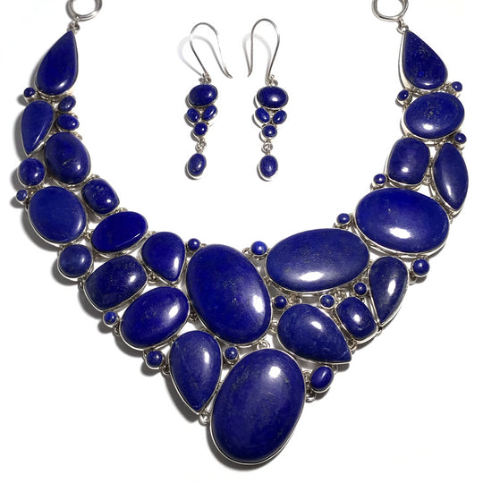Lapis Lazuli Necklace and Earrings Set - Rocks and Gems Canada