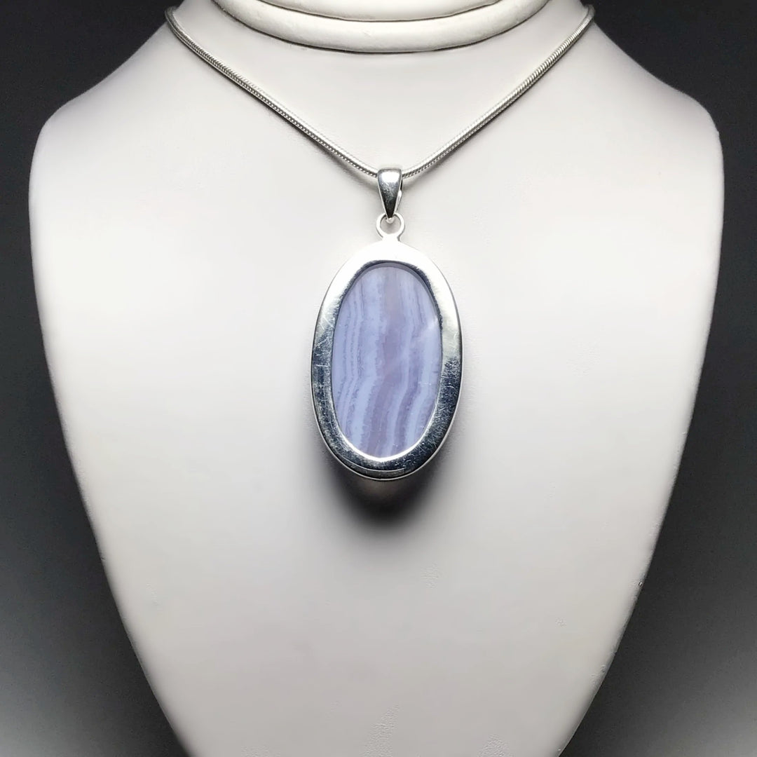 Blue Lace Agate Pendant - Rocks and Gems Canada