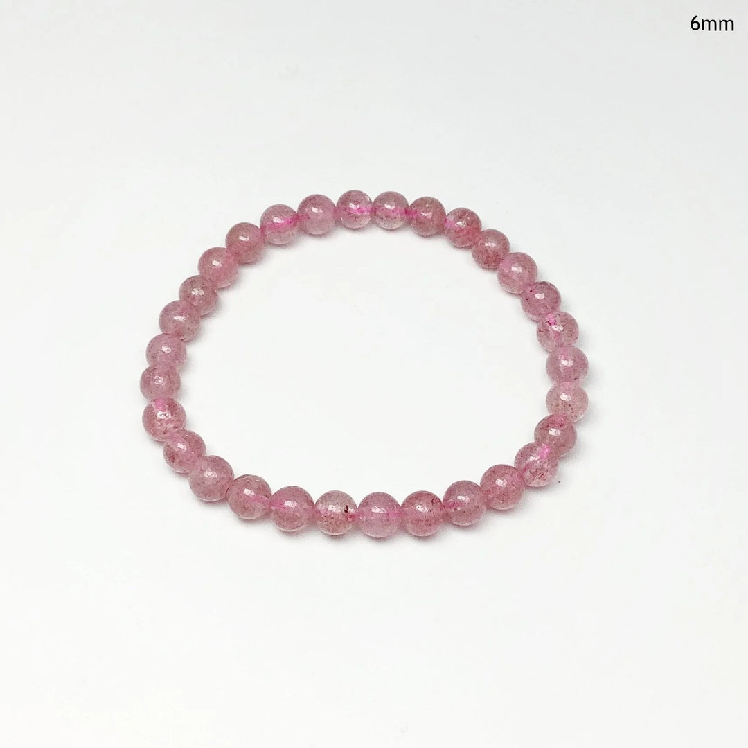 Strawberry Quartz Beaded Bracelet - Rocks and Gems Canada
