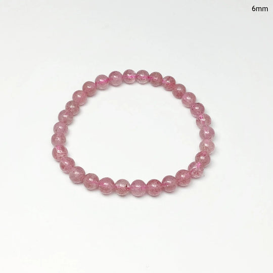 Strawberry Quartz Beaded Bracelet - Rocks and Gems Canada