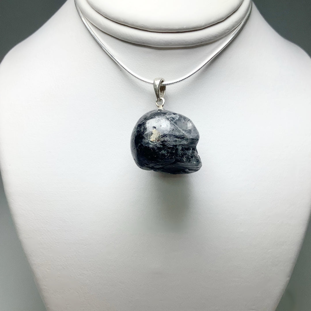 Tourmalated Quartz Skull Pendant - Rocks and Gems Canada