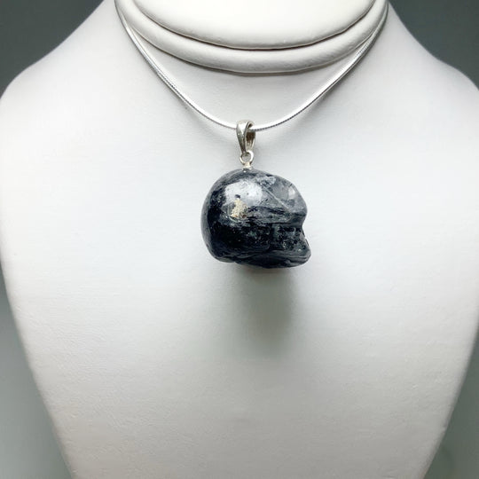 Tourmalated Quartz Skull Pendant - Rocks and Gems Canada