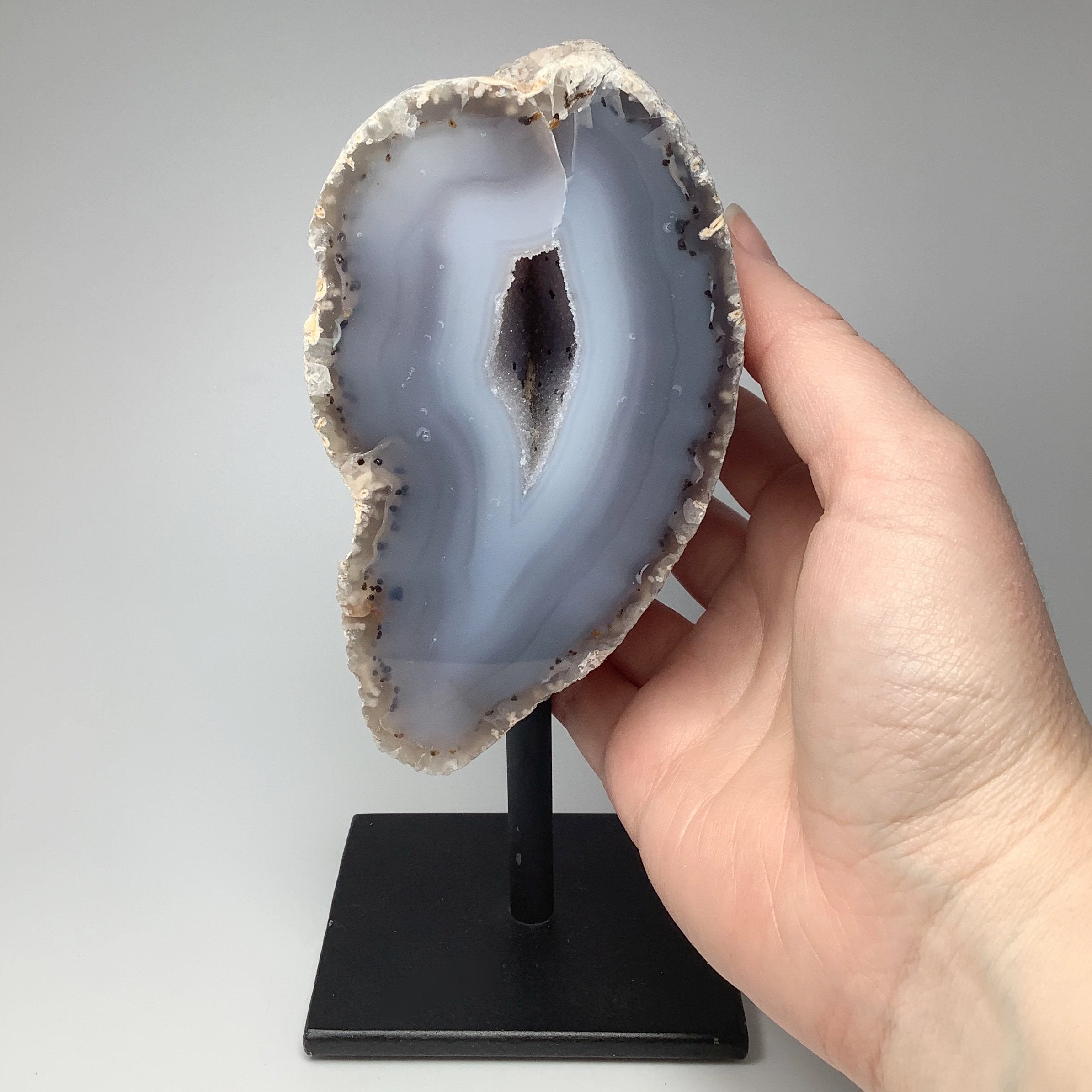 Natural Agate Geode on Stand - Rocks and Gems Canada