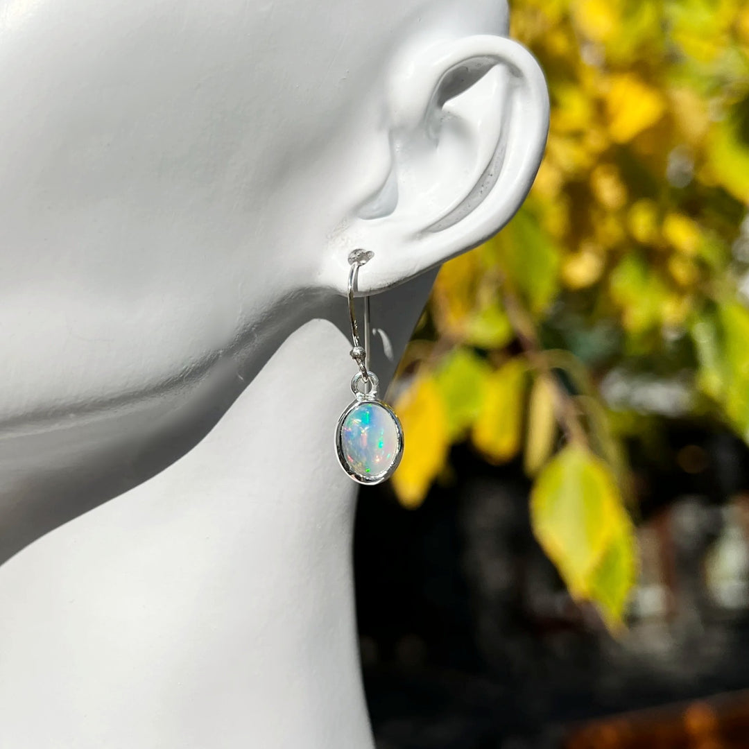 Ethiopian Fire Opal Dangle Earrings - Rocks and Gems Canada