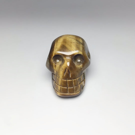 Carved Tiger Eye Skull - Rocks and Gems Canada