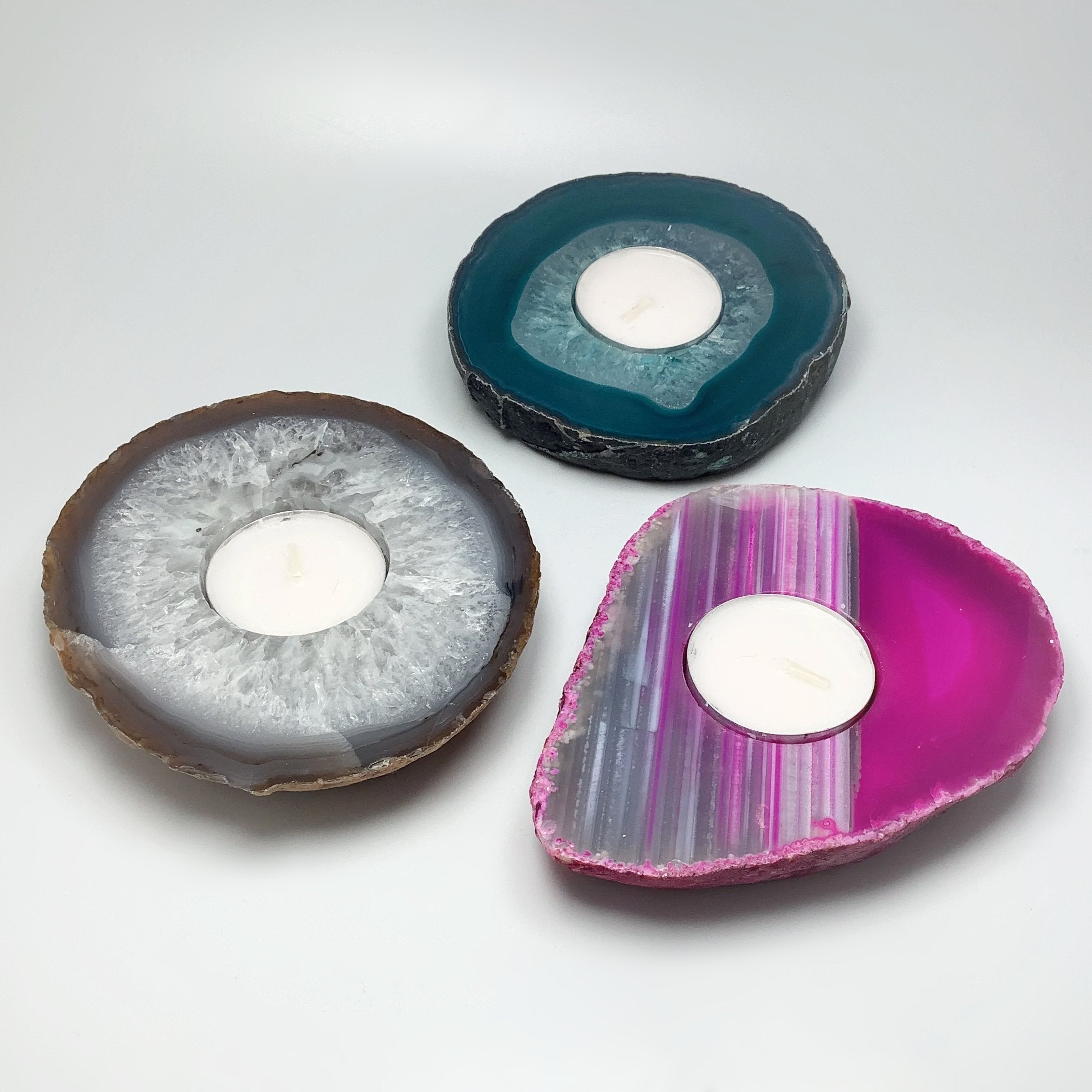 Agate Candle Holder - Rocks and Gems Canada