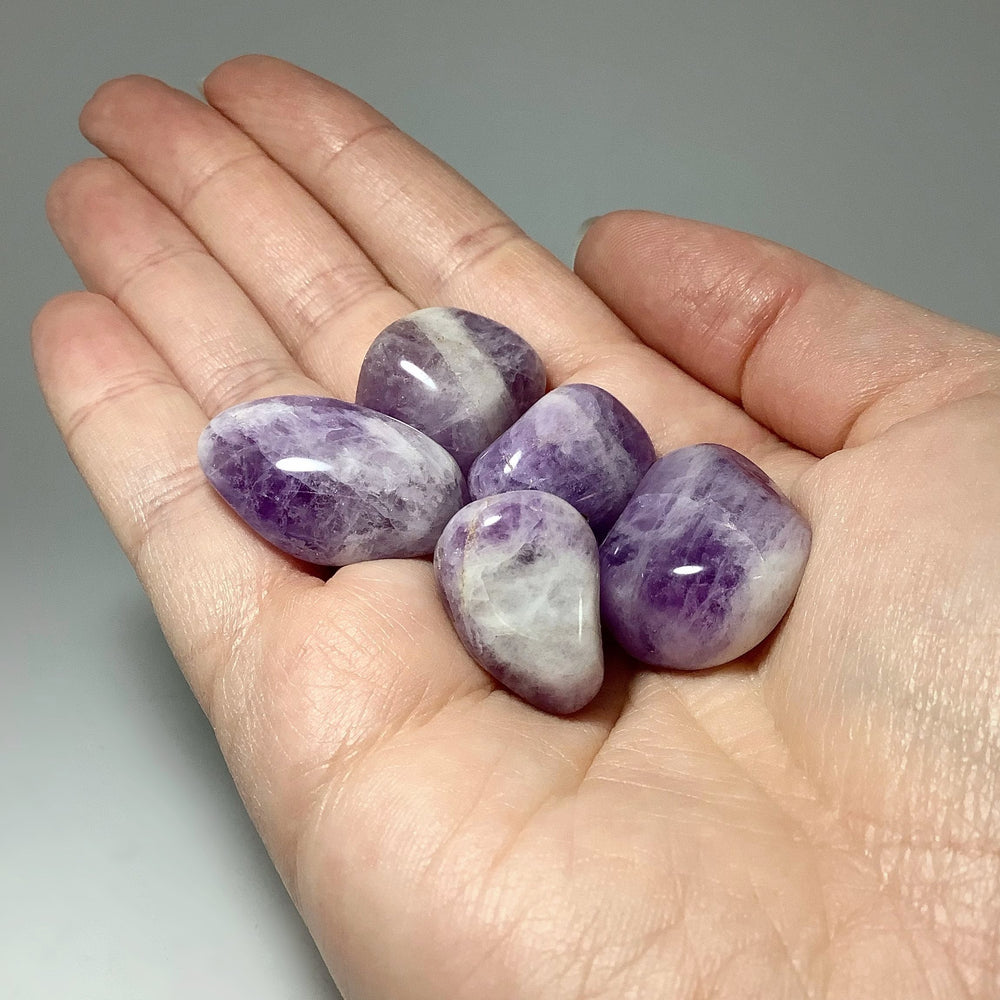 Chevron Amethyst Small Tumbles Pouch - Rocks and Gems Canada