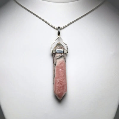 Rhodocrosite Double Terminated Point Pendant