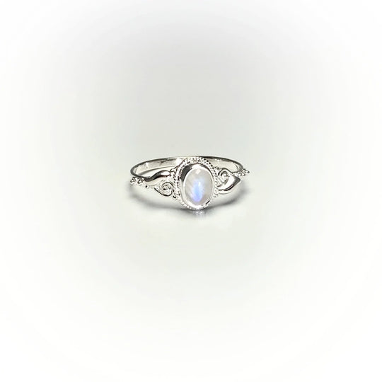 Rainbow Moonstone Ring - Rocks and Gems Canada
