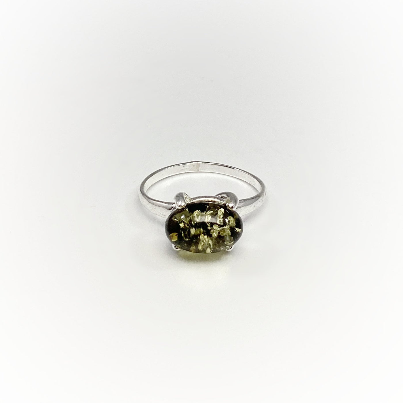 Green Amber Ring