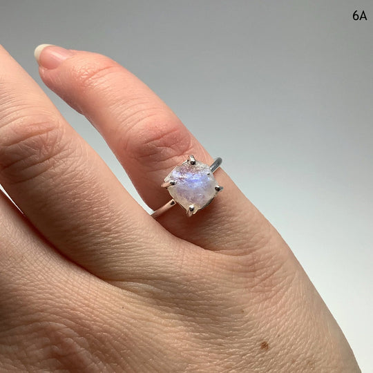 Raw Rainbow Moonstone Ring - Rocks and Gems Canada