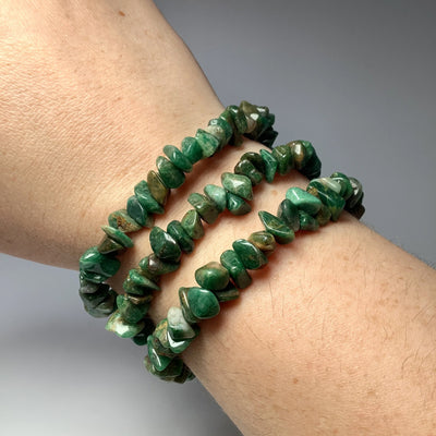 African Jade Chip Beaded Bracelet