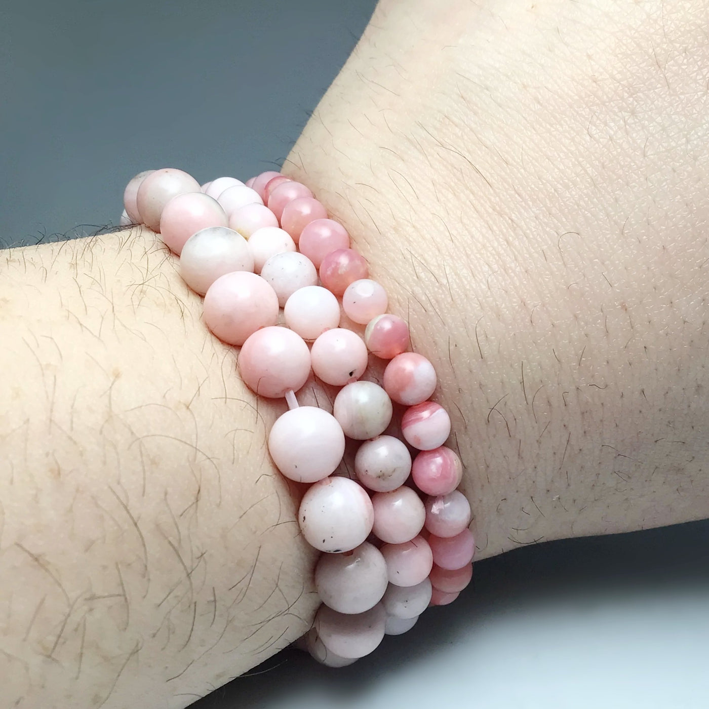 Pink Peruvian Opal Beaded Bracelet