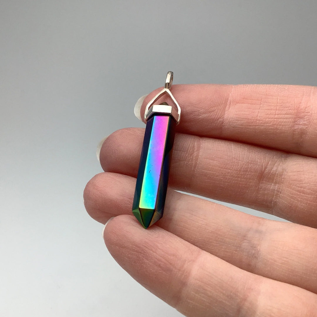 Titanium Quartz Double Terminated Point Pendant - Rocks and Gems Canada