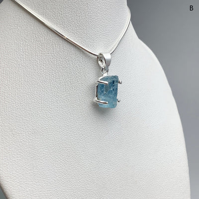 Raw Aquamarine Pendant at $125