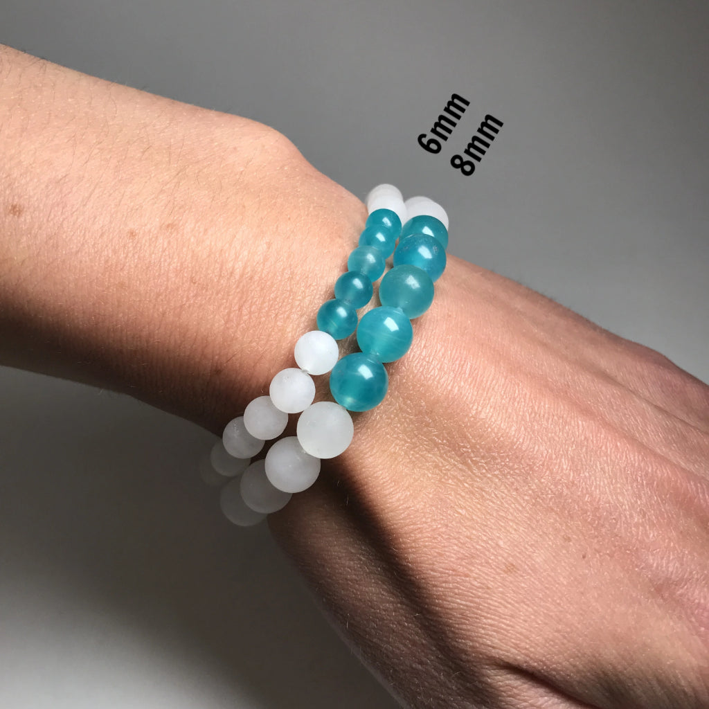 Matte Amazonite with Quartz Beaded Bracelet