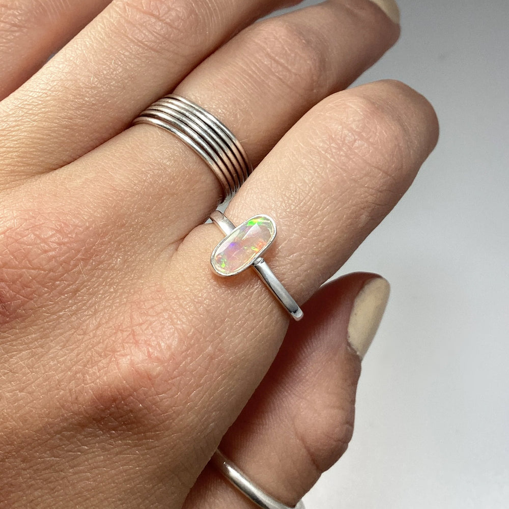 Faceted Ethiopian Fire Opal Ring - Rocks and Gems Canada