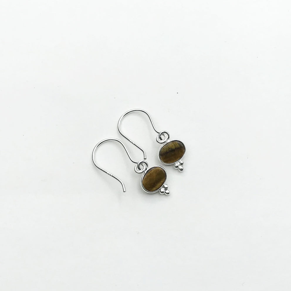 Tiger Eye Dangle Earrings - Rocks and Gems Canada