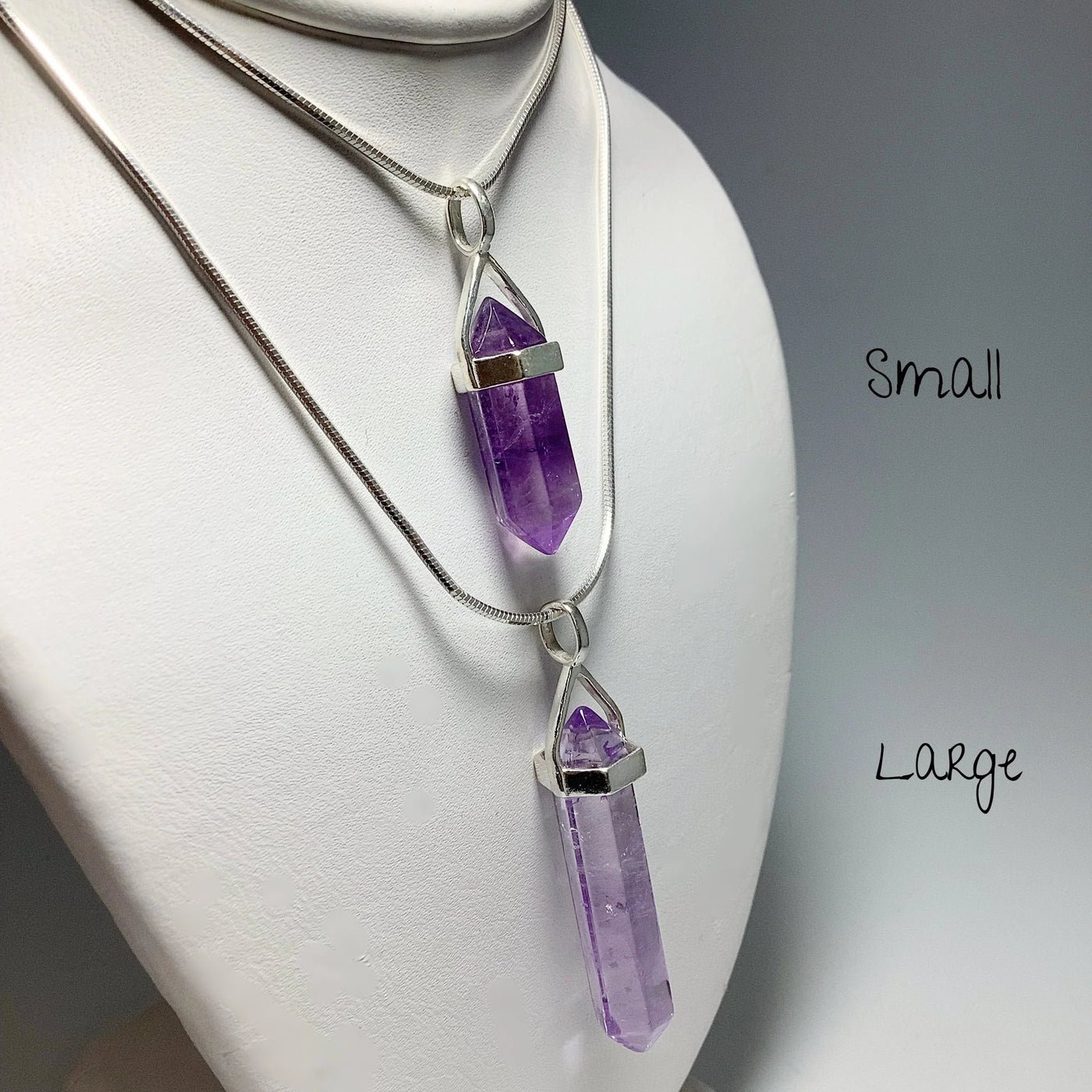 Amethyst Double Terminated Point Pendant