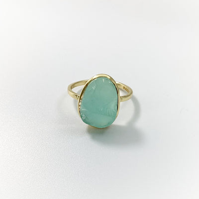 Aqua Chalcedony Ring