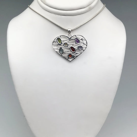 Multistone Heart Pendant - Rocks and Gems Canada