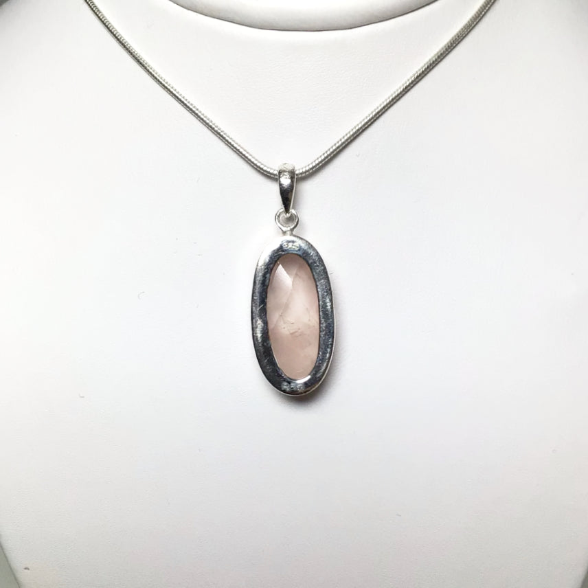 Faceted Rose Quartz Pendant