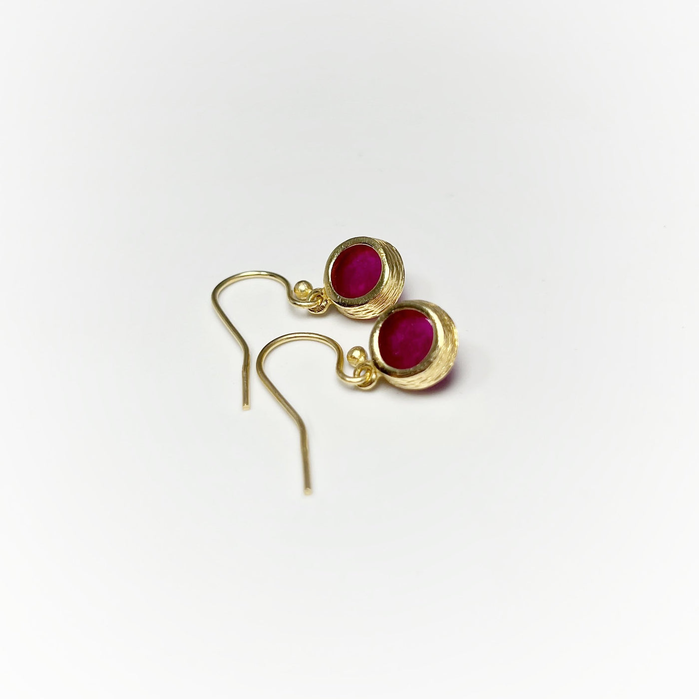 Pink Jade Dangle Earrings