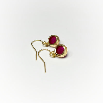 Pink Jade Dangle Earrings