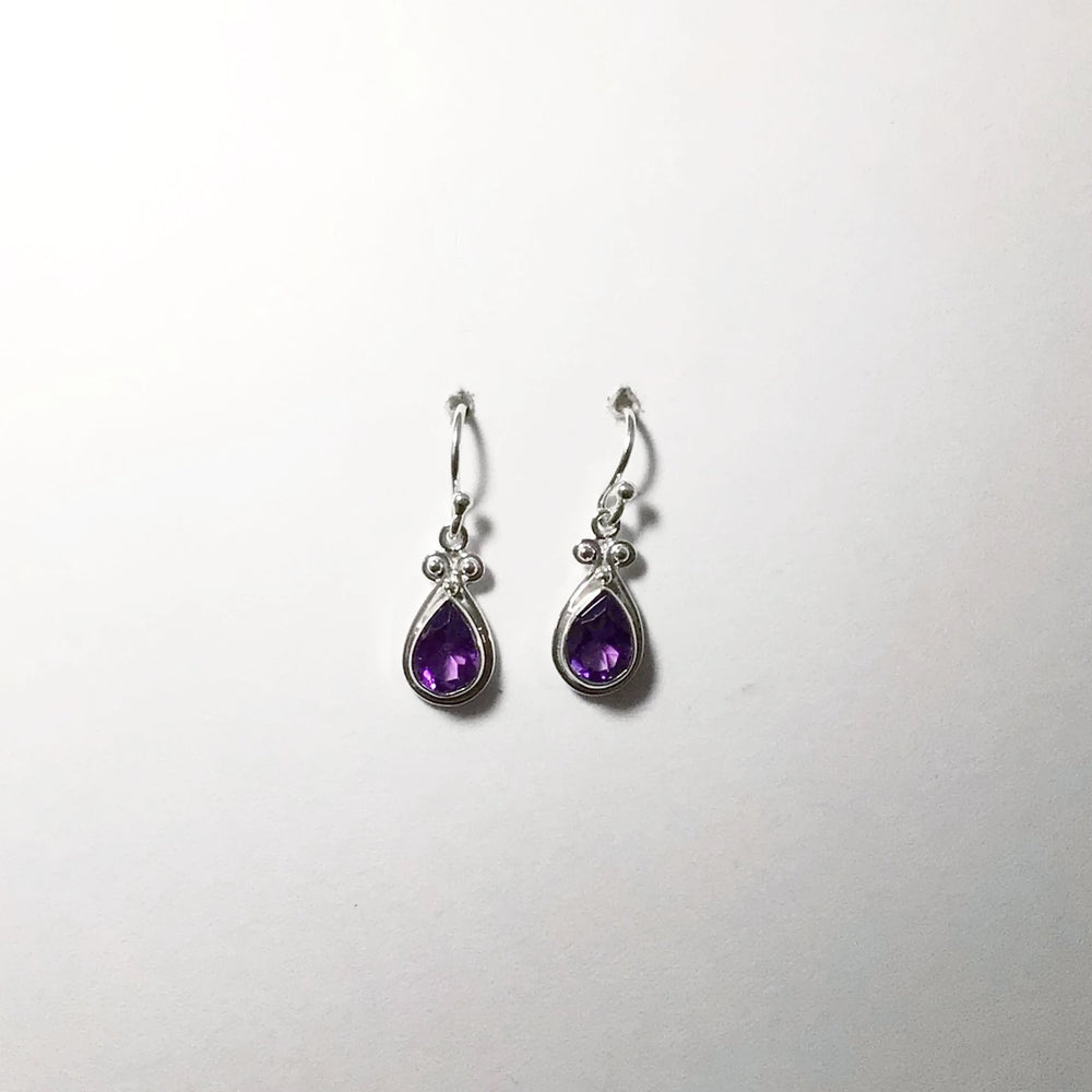Amethyst Faceted Dangle Earrings - Rocks and Gems Canada