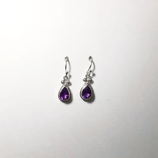 Amethyst Faceted Dangle Earrings - Rocks and Gems Canada