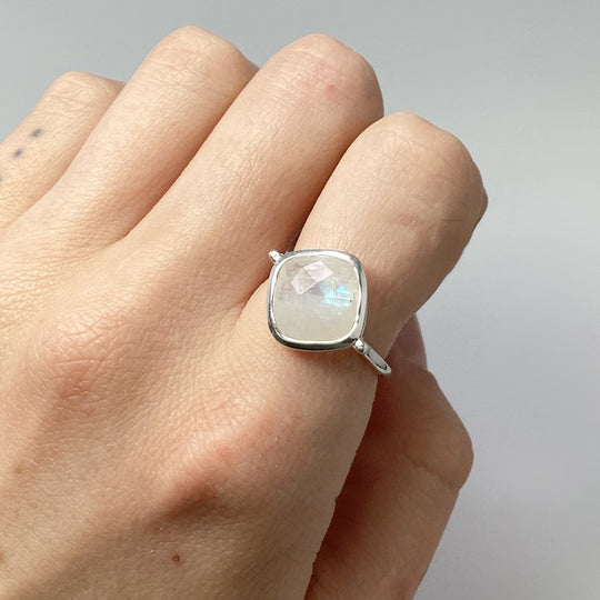Rainbow Moonstone Ring - Rocks and Gems Canada
