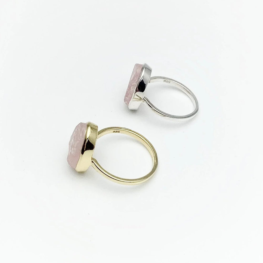 Raw Rose Quartz Ring - Rocks and Gems Canada