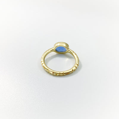 Triple Ring Set - Blue Chalcedony and Pearl