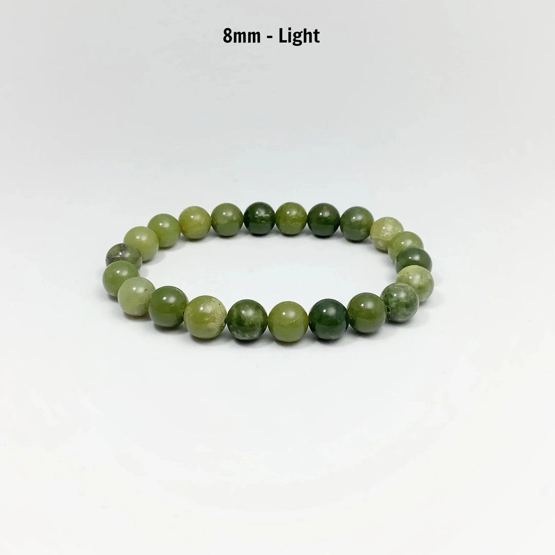 Mixed Green Canadian Jade Beaded Bracelet - Rocks and Gems Canada