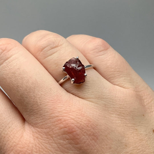 Raw Garnet Ring - Rocks and Gems Canada