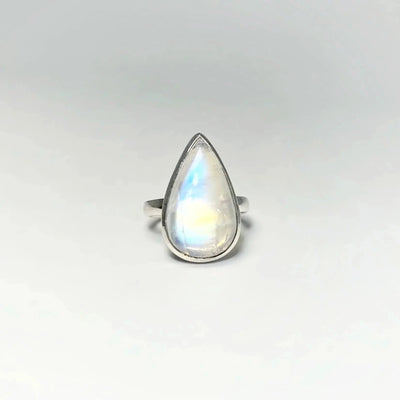 Rainbow Moonstone Ring - Size 8