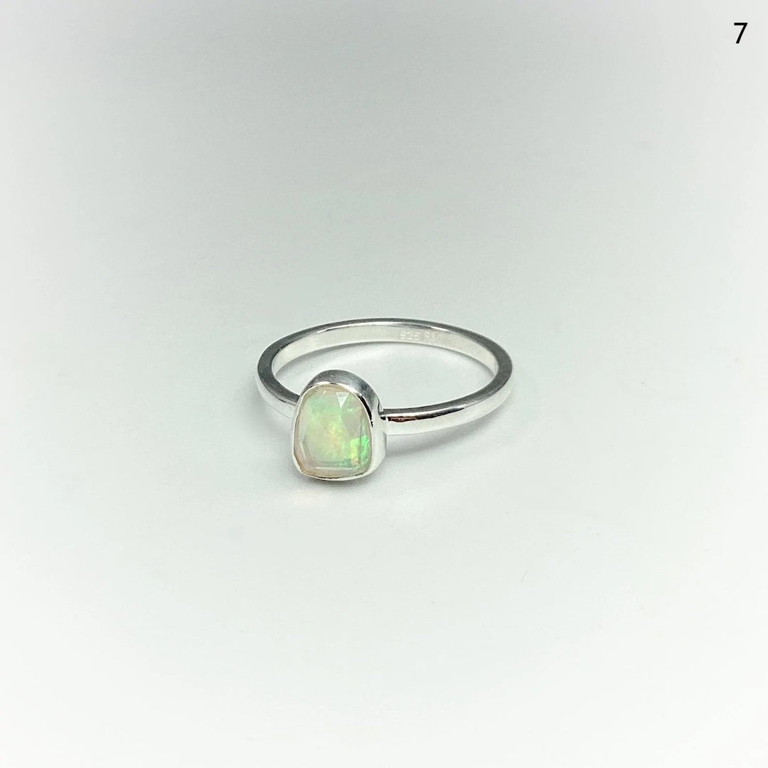 Faceted Ethiopian Fire Opal Ring - Rocks and Gems Canada